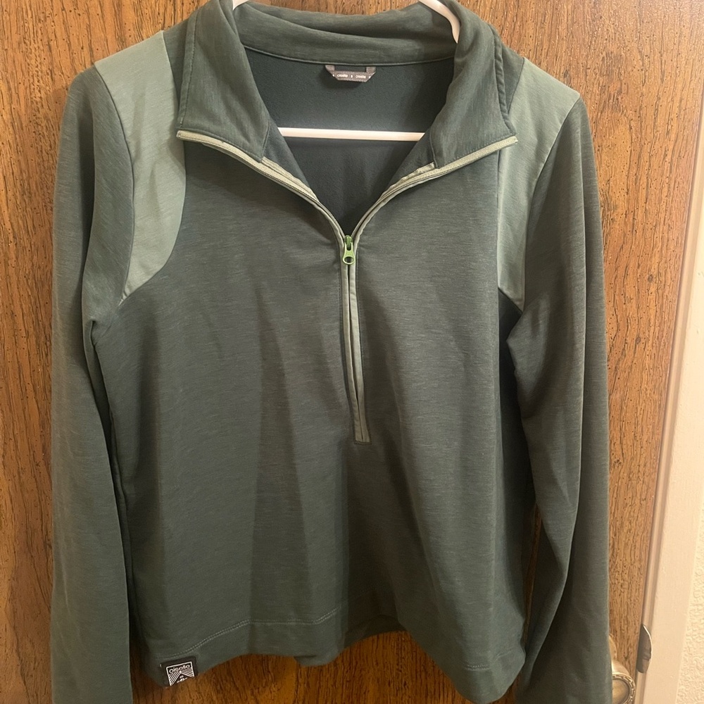 Oiselle Lux Halfzip Green, size small